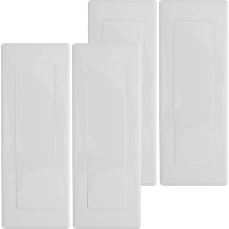 Plaques d'obturation de douille 4 pièces en plastique blanc pour boîte de jonction murale, couverture sans outil pour panneaux électriques domestiques (1/5)