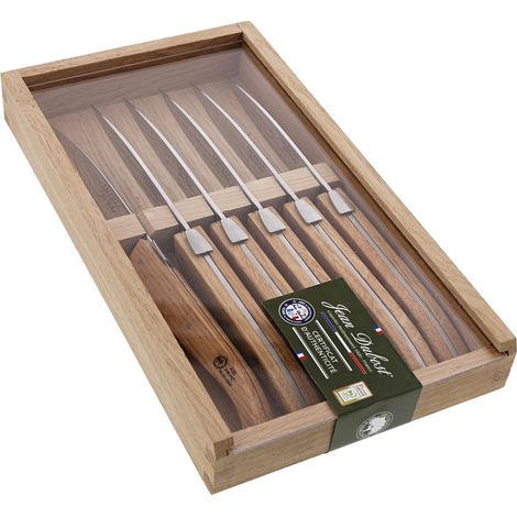 Coltelli Laguiole 6 pezzi - legno di quercia - scatola di legno / Jean Dubost
