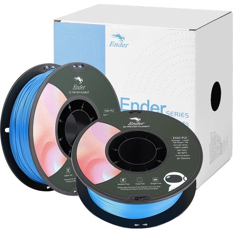 Filamento PLA per stampa 3D, diametro 1,75 mm, peso 1 kg o 2 kg, colore blu. (1/2)