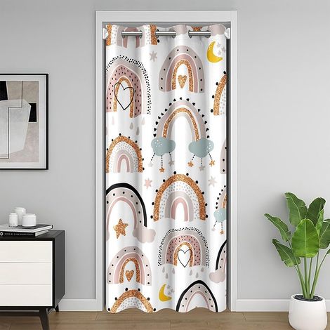 Rideau Occultant Voiture de Course pour Garçons, Rideau de Porte Voiture de Sport À Vitesse Élevée, Traitement de Fenêtre Voiture de Course Noire Blanche pour Jeune Enfant, 86x203cm - 86x203cm (1/5)