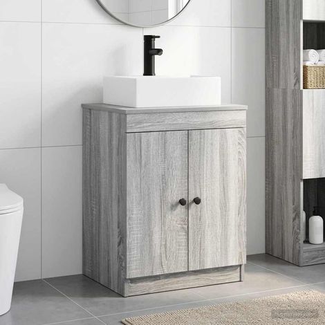 Beyamis Ensemble de meubles de salle de bain gris (1/5)