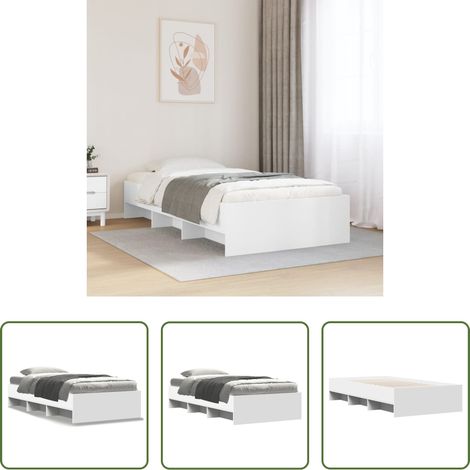 vidaXL Lattenrost Bett - Bettgestell Weiß 90x200 cm Holzwerkstoff (1/5)
