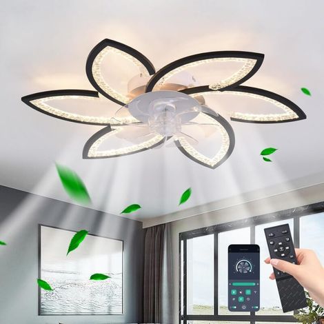 Ventilateur de plafond 78 cm avec télécommande – Éclairage LED dimmable – Moteur DC silencieux – 6 vitesses – Noir (1/5)