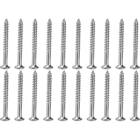 Set mit 20 Schrauben für E-Gitarren, Halsschutzplatte, korrosionsbeständiger Edelstahl, silbernes Montagewerkzeug (1/5)