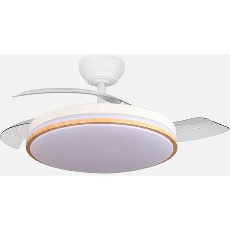FABRILAMP VENTILADOR TECHO RELAMPAGO 3 ASPAS 107CM.60W BLANCO PLEGABLE MANDO