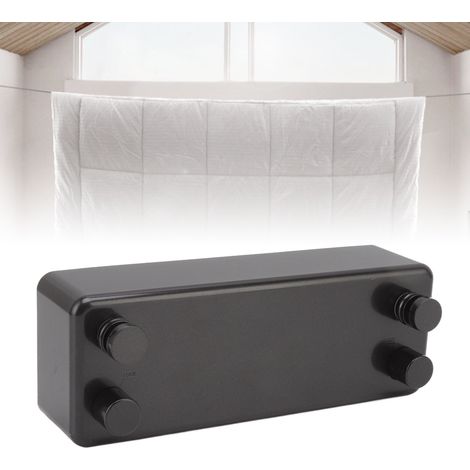 Corde à linge murale rétractable dissimulée de 4,2 mètres, double corde, pour balcons et salles de bains d'hôtels, en fil d'acier inoxydable épais, noir. (1/5)