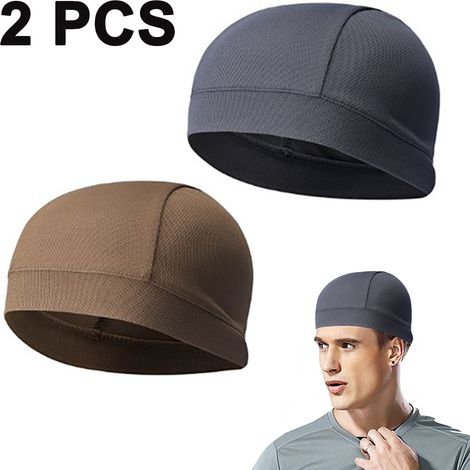Casquette Sous-Casque - Doublure Crânienne Anti-Transpiration pour Casque Vélo Course - Taille Unique Adulte - 2 Pièces