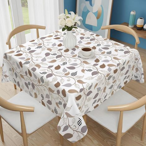 Nappe à carreaux feuilles, 140x140cm, facile d'entretien, lavable