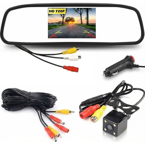 Kit Caméra de Recul Wired avec Moniteur Rétroviseur AHD LCD 4,3 Pouces (1/5)