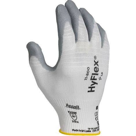 Gants de manutention Ansell 11-800 taille 8, Protection mécanique, 1 Paire, Blanc ( Prix pour 1 paire )