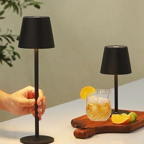 Cordless Battery Table Lamp Touch Dimmable,Bedside Black (1/5)