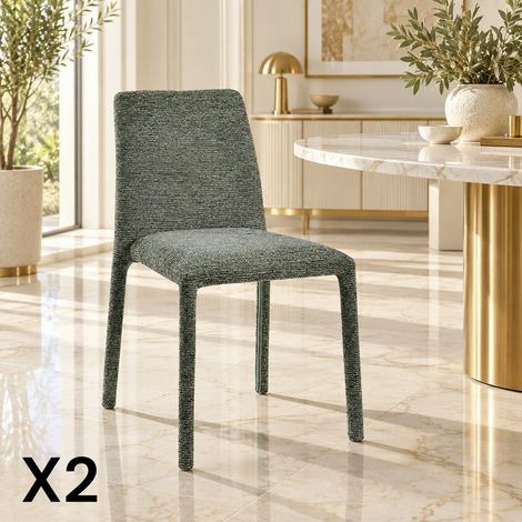 Chaise empilable verte en tissu (lot de 2) ESSEN (1/5)
