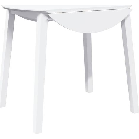 Table à manger blanc bois massif et caoutchouc CFW213182 (1/5)