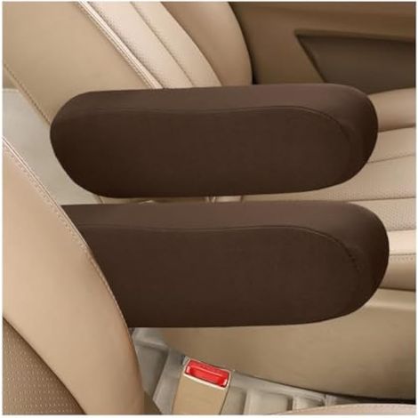 Ohleats Lot de 2 housses d'accoudoir de siège avant de voiture, confortables pour accoudoirs, paire d'accoudoirs de rechange pour camions, SUV et camionnettes, accessoires de voiture (café) (1/5)