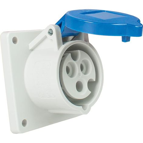 as - Schwabe CEE Presa a superficie per caravan - 230 V / 16 A presa a superficie per esterni con coperchio incernierato - Presa tripolare per caravan e camper - Per uso esterno - IP44 - Blu (1/3)