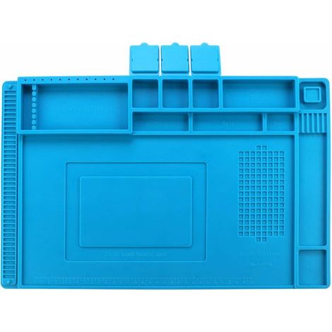 Tapis de travail en silicone résistant à la chaleur, lavable, anti-déformation, pour soudure d'assemblages électroniques et circuits imprimés (1/5)