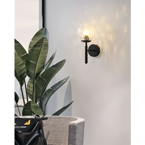Lampe murale moderne Lampe murale LED Lampe murale LED Lampe miroir Lampe murale LED Lampe murale LED en verre Lampe murale moderne Intérieur. Couvrir avec un motif monochromatique noir d'eau lumière (1/5)