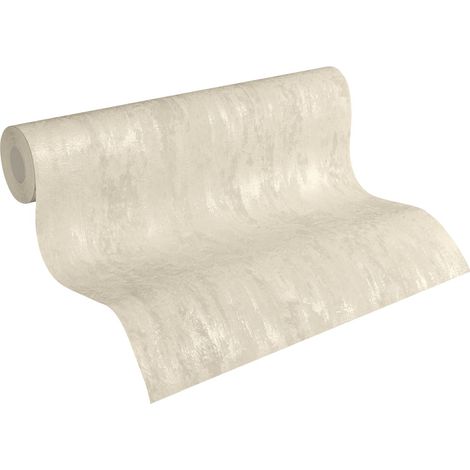 A.S. Creations – Papier peint métallique beige usé – Tapisserie imitation métal pour déco industrielle – Pose simple et rapide – Pour couloir, chambre, salon