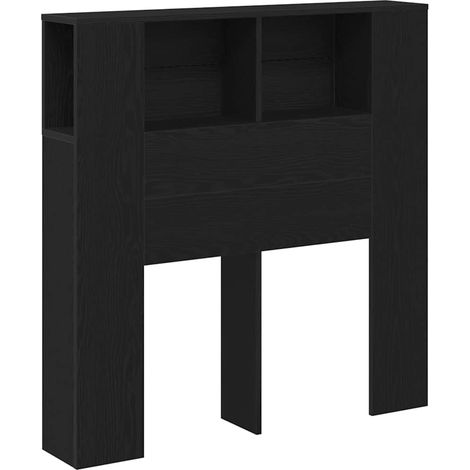 Maison Exclusive - Testata del letto con lo scaffale Rovere Nero Legno multistrato