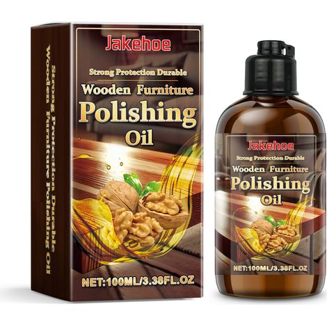 Huile de polissage pour meubles en bois JAKEHOE, entretien des parquets en acajou, soin du bois, polissage, huile-cire anti-fissures 100 ml (1/5)