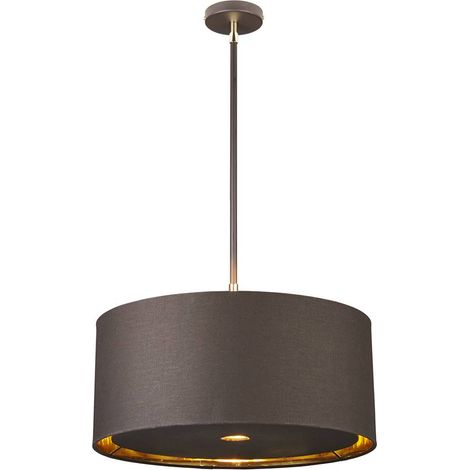 Suspension classique abat-jour brun laiton Ø45 Elstead (1/2)