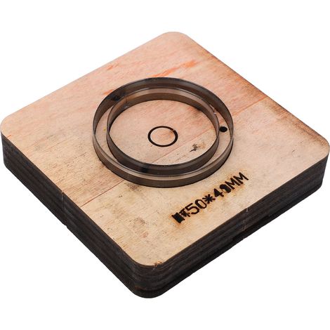 Coffret Moule de Découpe Cuir Base Bois Rond 50x40mm, Emporte-pièce Aiguisé Propre pour Découpe Précise (1/5)