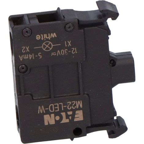 Douille M22-LED-W, diode LED blanche, U=24V, montage frontal (1/3)
