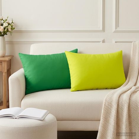 vidaXL Funda de almohada 2 pcs HEERLEN Verde 50 x 80 cm Poliéster (1/5)