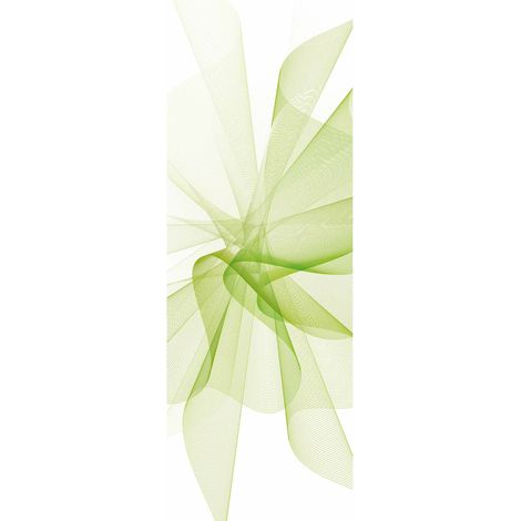 Papier peint panoramique abstrait blanc & vert | Tapisserie panoramique design pour chambre adulte | Papier peint panoramique moderne idéal salon - 280 x 100 cm (1 pièce) (1/2)