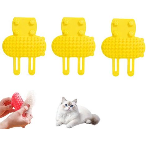 Dispositivo de autoaseo de 3 piezas para gatos: alfombrilla rascadora ajustable, masajeador de silicona para mascotas, color verde (1/5)