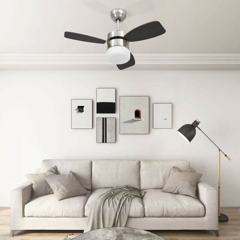 Ventilateur de plafond lampe et télécommande 76 cm Marron foncé vidaXL (1/5)
