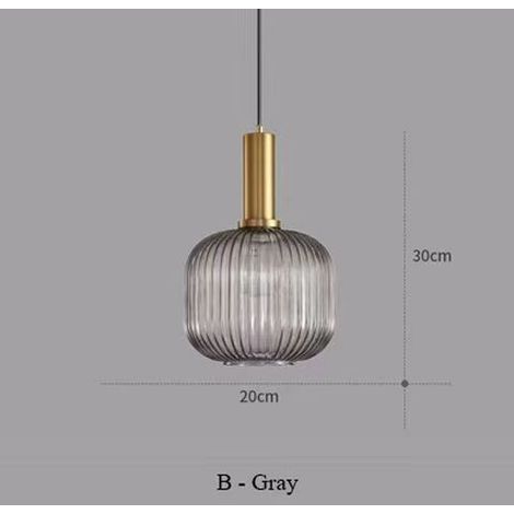 Lustre industriel vintage, plafonnier de style vintage moderne, lustre, abat-jour en verre avec base en laiton poli (lumière chaude) (1/4)