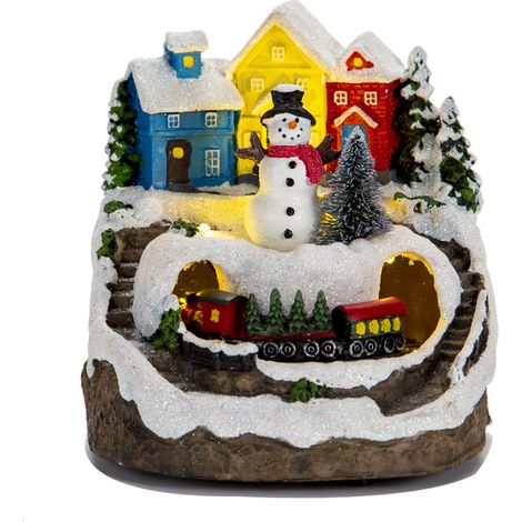 Décoration de Noël créative : maison lumineuse musicale en résine, artisanat, maison de neige, cadeau de Noël pour la maison (1/5)