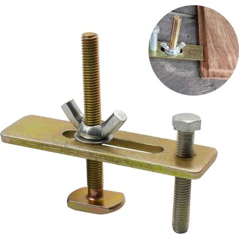 100mm Pinces pour Rainures en T, Serrer T clamp Kit, Pince de Rail en Forme de T Outil de Travail du Bois Fileté de 8 mm pour Scie à Tableau Routeur Table Outil de Travail du Bois (1/4)