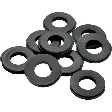 Lot de 10 flexibles de douche - Joint plat - 2 mm - Pour tuyau de douche 1/2" - Fin Étanchéité Entretoise Joint Anneau pour Robinet Tuyau Eau Tuyau Fixation Boulon - Noir (1/4)