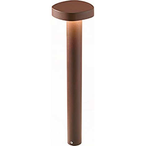 Zafferano Ciottolo - Paletto Led da esterno IP54 7W 3000K design moderno in alluminio per giardini e vialetti - 50 cm Corten (1/3)