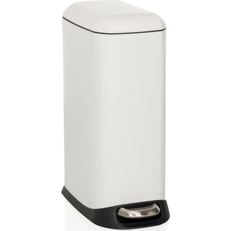 Abfallsammler / Mülleimer CLEAN SLIM 20L Stahl weiß hjh OFFICE (1/5)