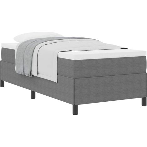 Maison Exclusive - Lit à ressorts Gris clair 90 x 200 cm Tissu en velours côtelé (1/5)