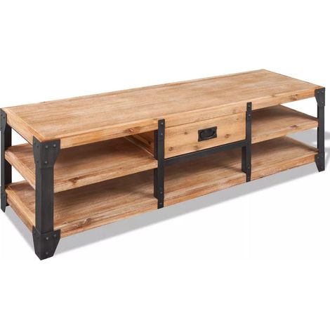 Práctico mueble de TV/aparador de diseño 140 cm madera maciza de acacia 2502070