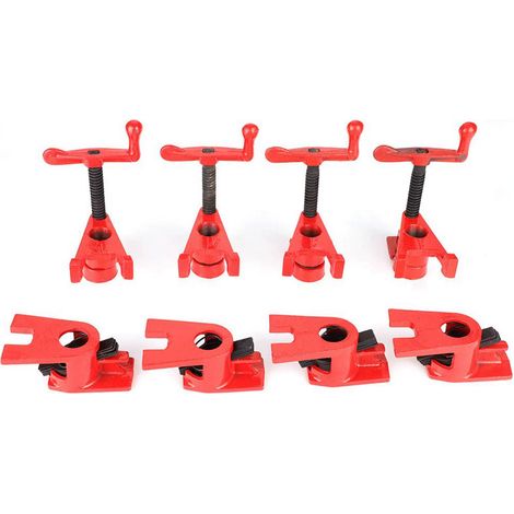 Lot de 4 Colliers de Serrage pour le Travail du Bois, Ensemble de Pinces Bois Serre Joint de Fer Serre-joint Dormant de Menuisier - 26,5 mm (1/4)