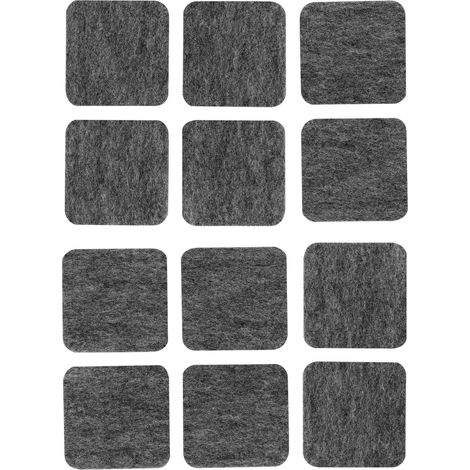 Patins en feutre auto-adhésifs gris (lot de 12) 28 x 28 mm Vorstahl (1/4)