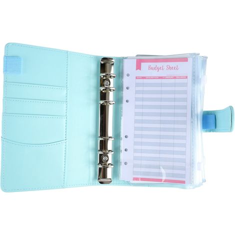 Ensemble Macaron A6 Carnet de comptabilité à feuilles mobiles en cuir PU, Manuel de gestion budgétaire, Guide du planificateur financier (1/5)