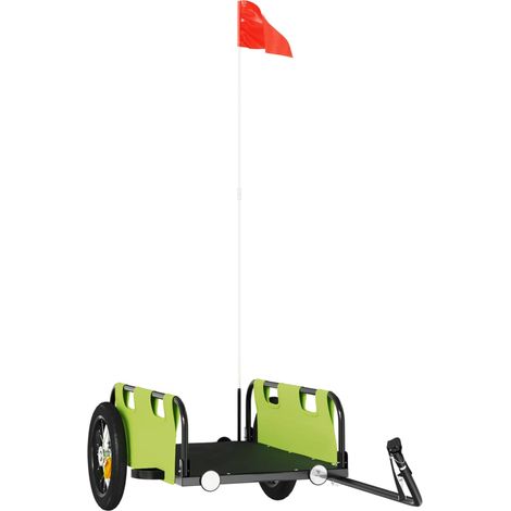 Remorque de vélo vert tissu oxford et fer CFW57880 (1/5)