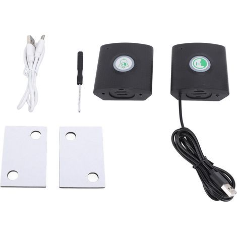 Sonnette USB Rechargeable Volume réglable longue portée sans fil interphone 2 voies sonnette de porte pour maison appartement bureau noir (1/5)