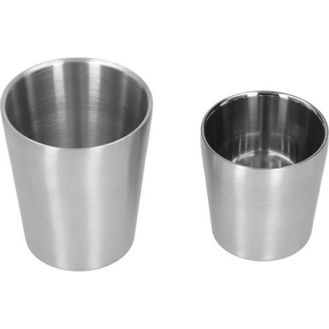 2 tasses acier inox 304 double paroi vin bière café 180ml+300ml (1/4)