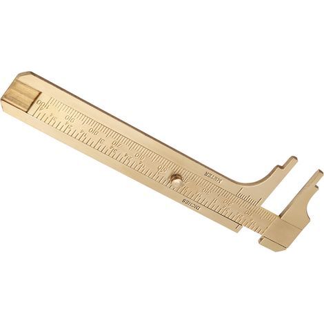 Jauge coulissante en laiton, règle à pied à coulisse, outil de mesure, Double échelle mm/pouce (100mm), 1 pièce (1/5)