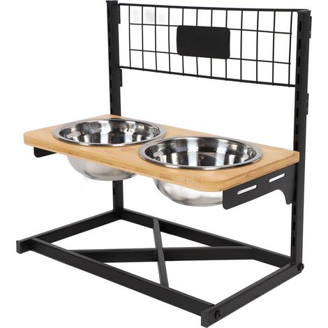 Gamelles surélevées pour chiens, réglables et amovibles, support distributeur de nourriture pour chats et chiens de petite, moyenne et grande taille (1/5)
