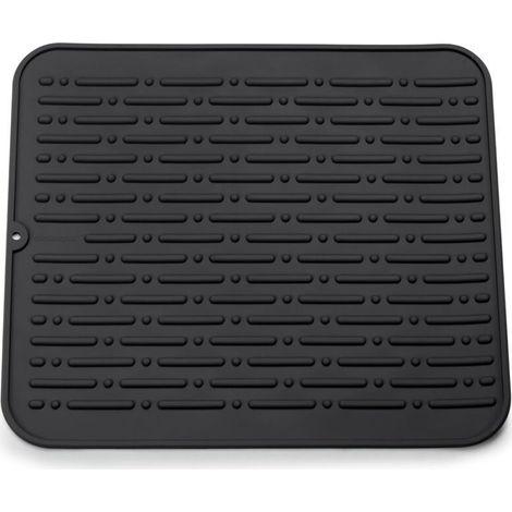 Tappetino asciugapiatti (nero) in silicone XL, 45 x 40 cm, garanzia a vita.