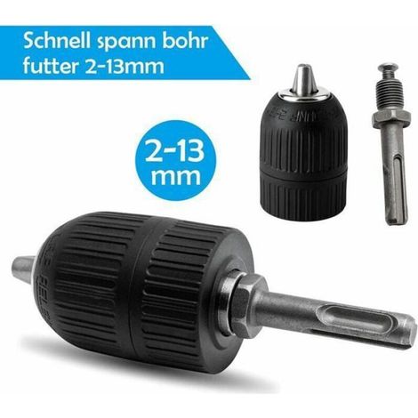 Mandrin Perceuse Sans Clé - Adaptateur SDS - 2 À 13 mm - Pour Perceuses SDS GSB GSR - 1 Pièce (1/4)