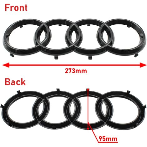 (Noir brillant 273 mm) - 192 mm 273 mm Autocollants décoratifs pour capot, calandre et coffre arrière de voiture, compatibles avec Audi S5 2010-2019. Accessoires de décoration Audi Sport. (1/5)
